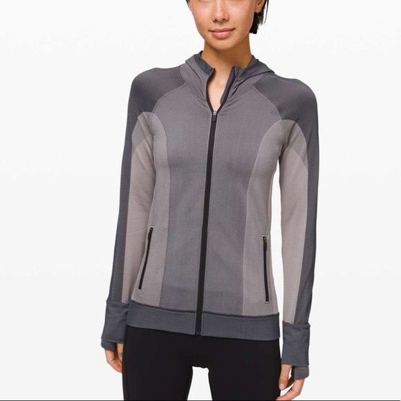 lululemon athletica Jackets & Blazers - Lululemon athletica Two-Tone Gray hooded zip-up Jacket
